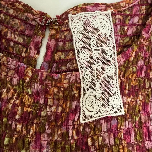 Sadie & Sage "Dear Rosaline" Floral Mini Shift Dress Long-Sleeve Ruffle Dress - Picture 5 of 8